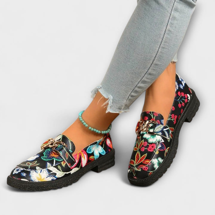 Lily | Elegant Floral Loafers