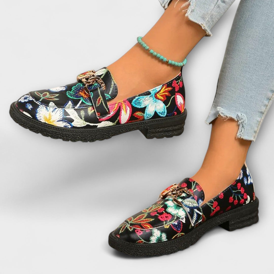 Lily | Elegant Floral Loafers