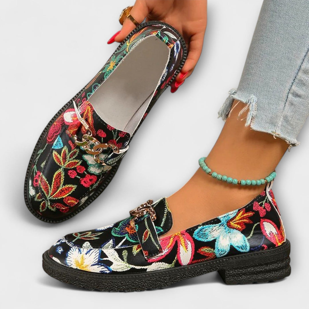 Lily | Elegant Floral Loafers