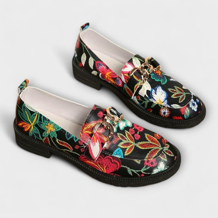 Lily | Elegant Floral Loafers