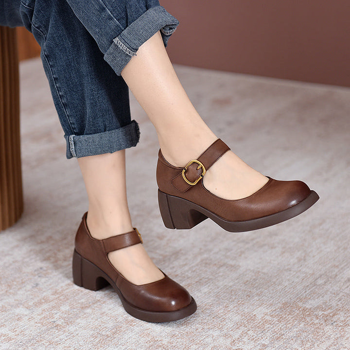 Lily | Classic Leather Mary Janes