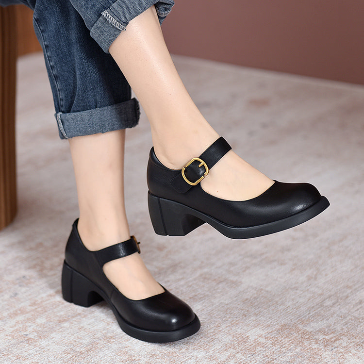 Lily | Classic Leather Mary Janes