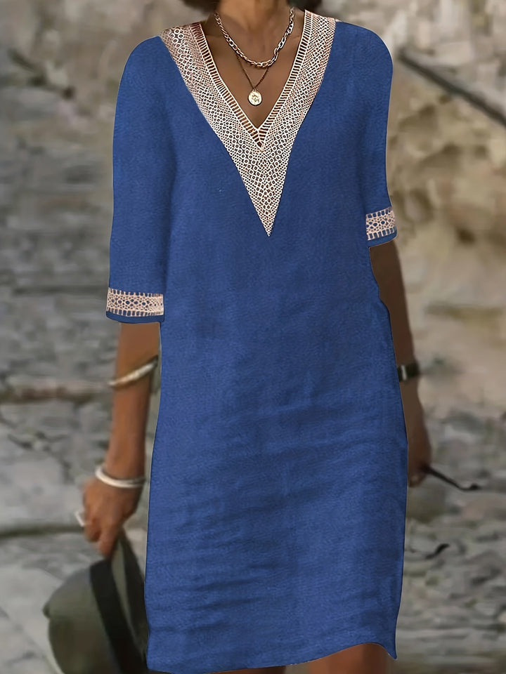 Clara | Lace Neckline Dress