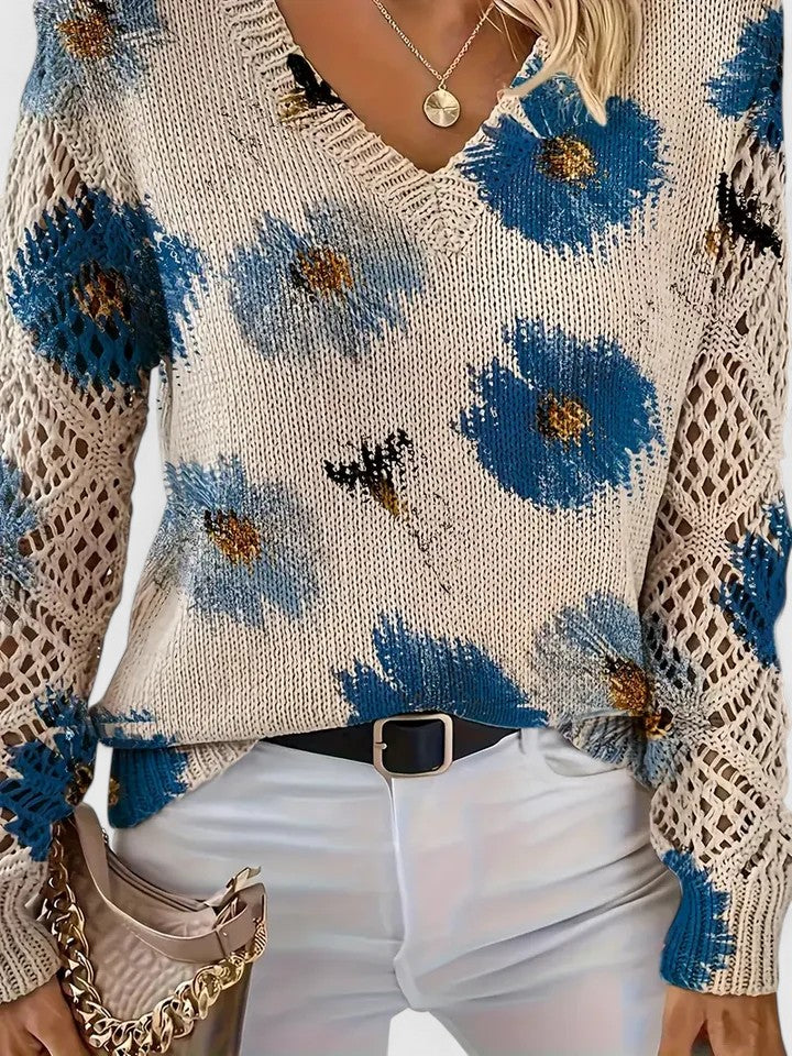 Aurélie | Elegant jumper with floral pattern