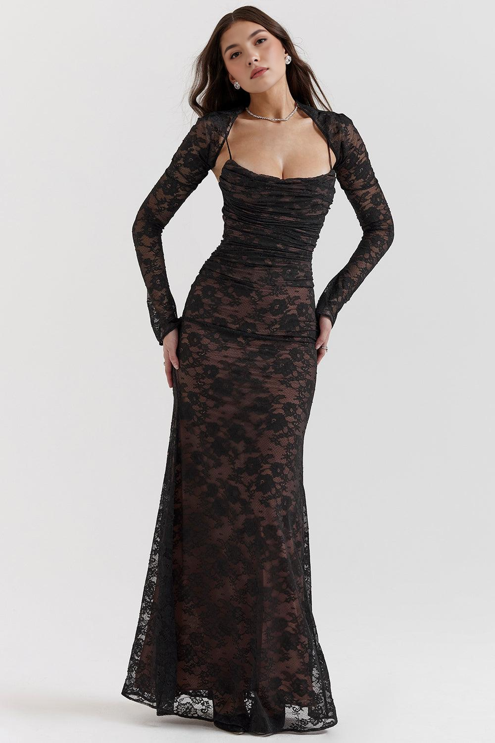 Clara | Elegant Black Lace Dress