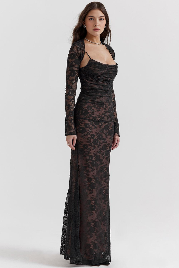 Clara | Elegant Black Lace Dress