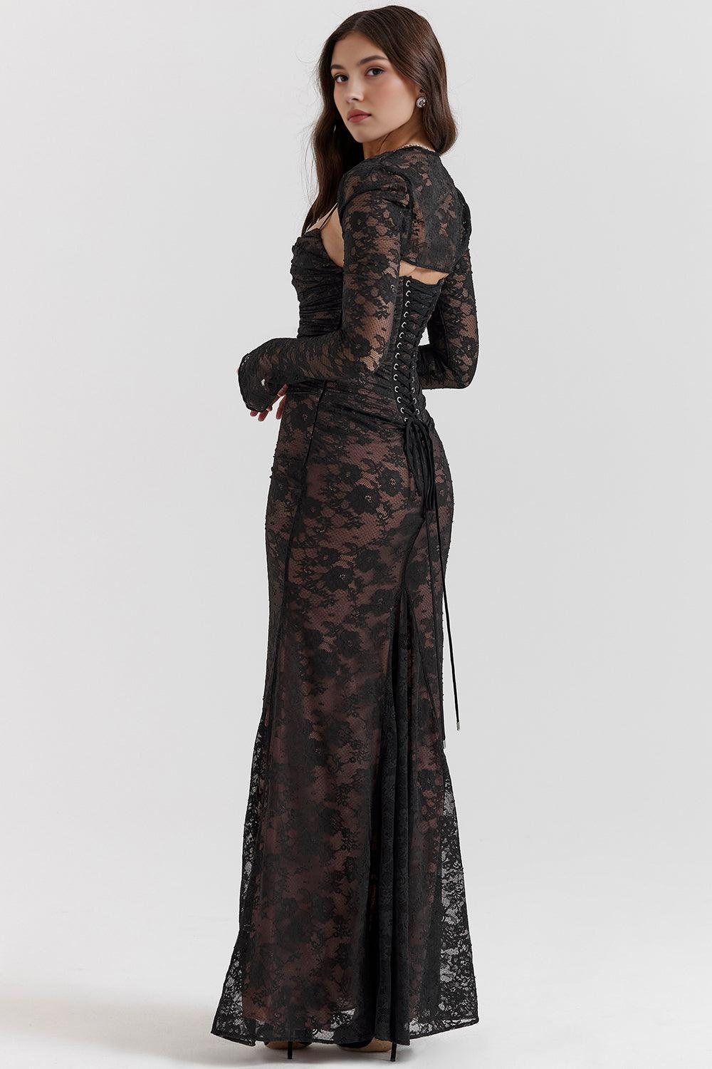 Clara | Elegant Black Lace Dress