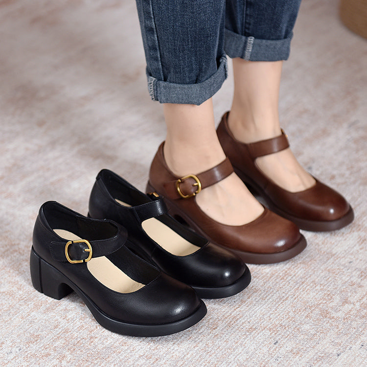 Lily | Classic Leather Mary Janes