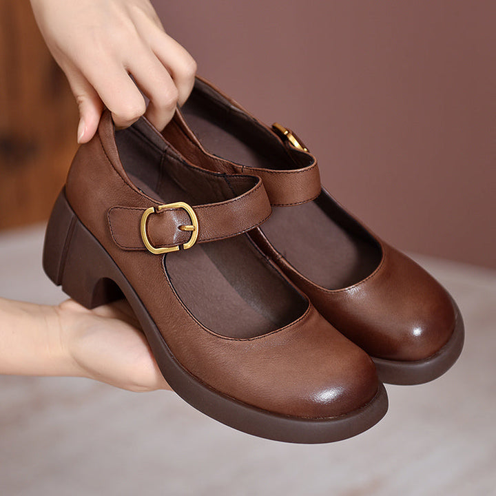 Lily | Classic Leather Mary Janes