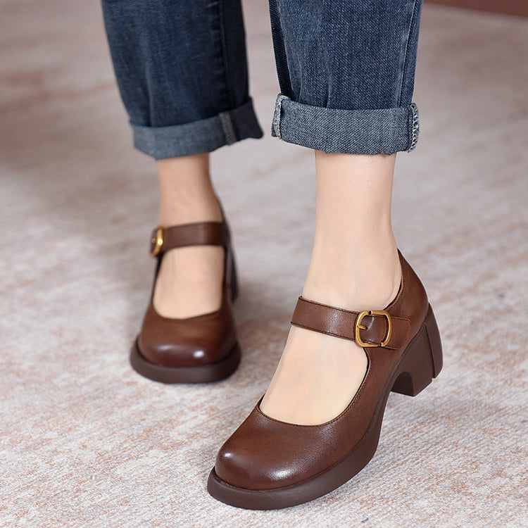 Lily | Classic Leather Mary Janes