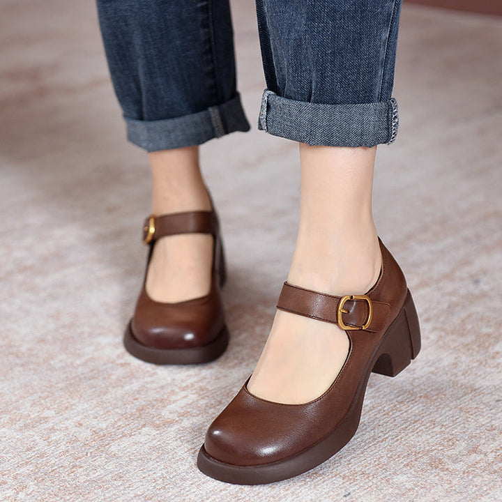 Lily | Classic Leather Mary Janes