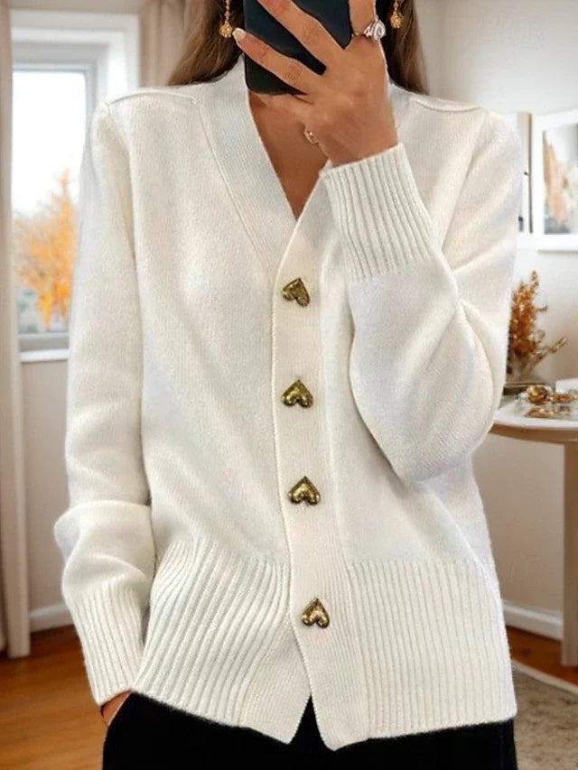 Clara | Charming Heart Button Cardigan