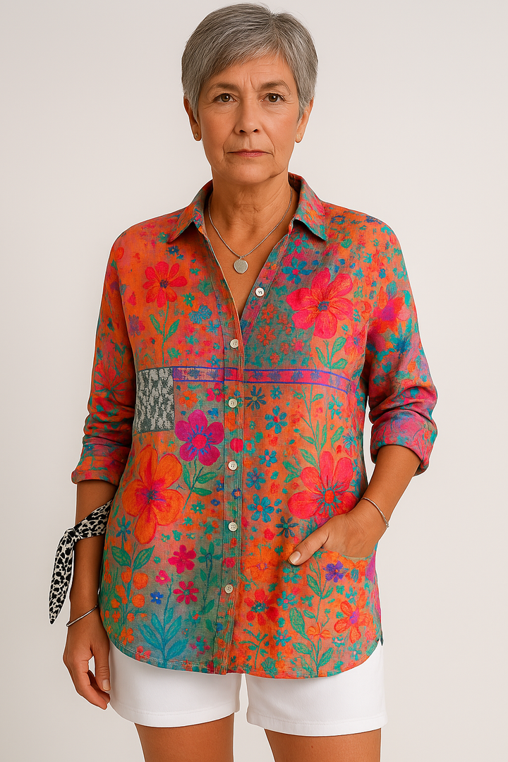 Clara | Vibrant Patchwork Blouse