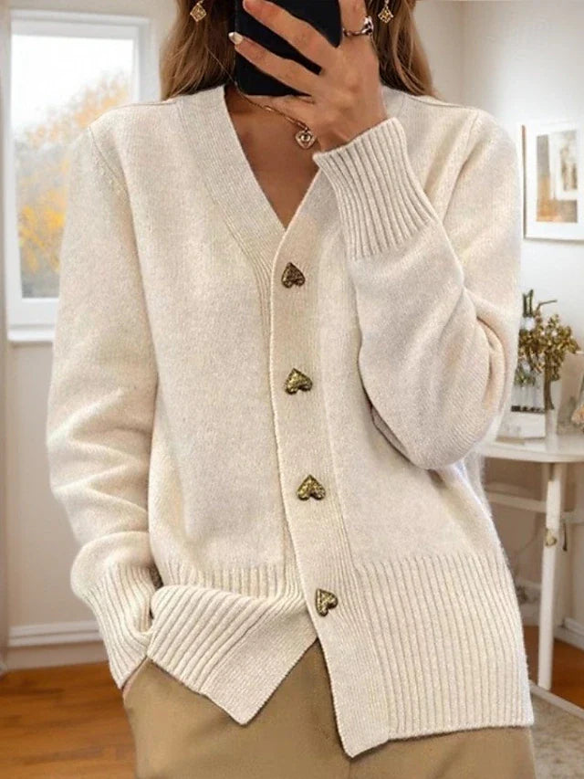 Clara | Charming Heart Button Cardigan