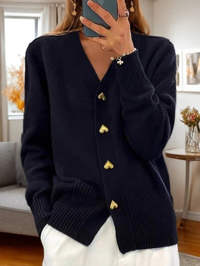 Clara | Charming Heart Button Cardigan